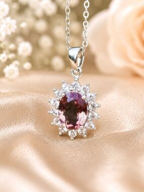 New Classic Oval Color Change Diaspore Pendant Handcrafted Sterling Silver 925